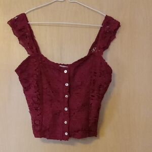 Elegant Lace Burgundy Top